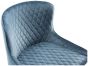 Cezanne - Petrol Blue Velvet Fabric Bar Stool with Black Legs (Pair)