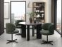 Marcel - 360° Swivel Chair in a Green Boucle Fabric with Black Legs (Pair)