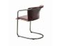 Industrial Metal Frame Chair with Leather Bucket Seat