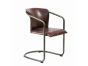 Industrial Metal Frame Chair with Leather Bucket Seat