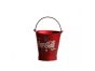 Set of 4 Red Hand Painted Coca Cola Buckets