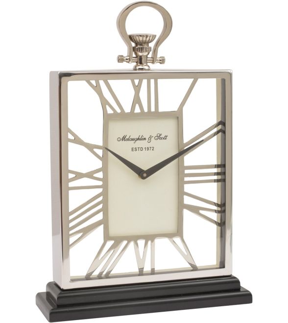 Silver And Black Skeletal Mantel Clock By Libra | Style Our Home
