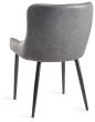 Logan Fumed Oak 6 Seater Table & 6 Cezanne Dark Grey Faux Leather Chairs - Black Legs by Bentley Designs | Style Our Home