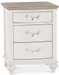 Montreux Soft Grey & Washed Oak 3 Drawer Nightstand - Style Our Home