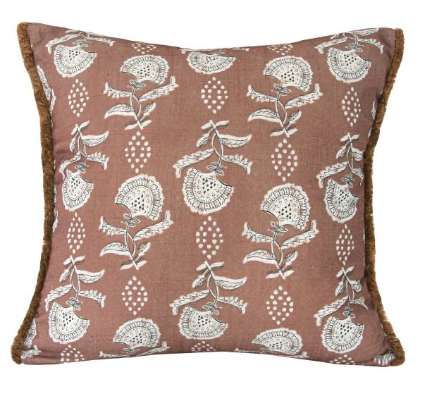 Block Floral Print Rosewood by Malini | Style Our Home