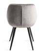 Upholstered Grey Velvet Arm Chair with Black Frame (Pair)