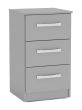 Lynx Grey 3 Drawer Bedside