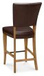 Belgrave Rustic Oak Bar Stool - Espresso Faux Leather (Pair)