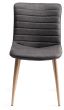 Eriksen - Dark Grey Faux Leather Chairs with Grey Rustic Oak Effect Legs (Pair) from Style Our Home