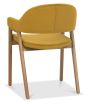 Camden Rustic Oak Upholstered Arm Chair in a Dark Mustard Velvet Fabric (Pair) by Bentley Designs | Style Our Home