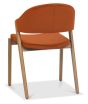 Camden Rustic Oak Upholstered Chair in a Rust Velvet Fabric (Pair) by Bentley Designs | Style Our Home