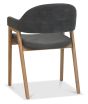 Camden Rustic Oak 4-6 Seater Table & 4 Arm Chairs in Dark Grey Fabric by Bentley Designs | Style Our Home