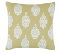 Embroidered Paisley On Faux Linen Acid Green