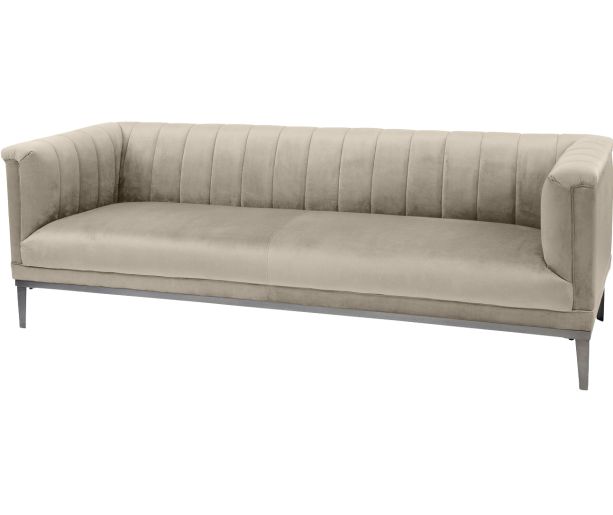 Belgravia Mink Three Seater Ribbed Sofa by Libra Designs | Style Our Home