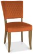 Logan Rustic Oak Upholstered Chair - Rust Velvet Fabric (Pair) by Bentley Designs | Style Our Home