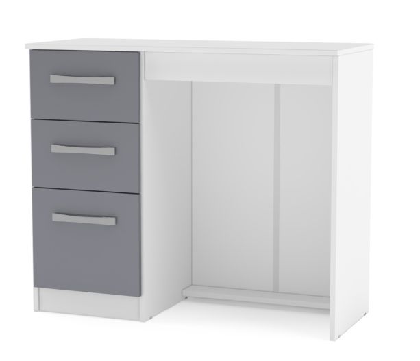 Lynx White Grey 3 Drawer Dressing Table