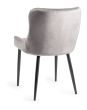 Upholstered Grey Velvet Diamond Chair with Black Frame (Pair)