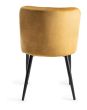 Upholstered Mustard Velvet Diamond Chair with Black Frame (Pair)