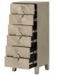 Coco Silver Embossed Metal Six Drawer Tall Boy by Libra Designs | Style Our Home
