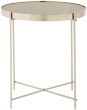 Axel Brushed Nickel Low Side Table by Prestige | Style Our Home