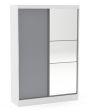 Lynx White Grey 2 Door Sliding Wardrobe With Mirror