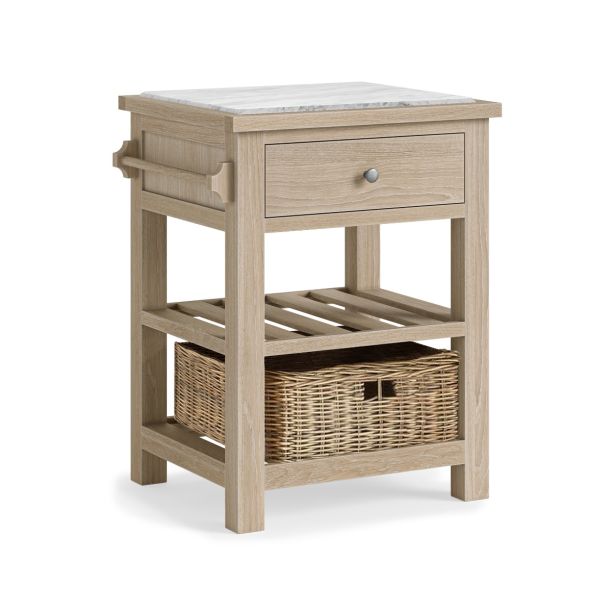 Modern Country Oak White Wash Small Kitchen Island by Condell/Global Home Group | Style Our Home