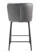 Upholstered Dark Grey Diamond Bar Stool with Black Frame (Pair)
