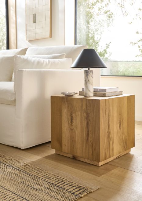 Forma Oak Cube Lamp Table by Zephyr Home | Style Our Home