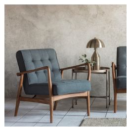Tyne Dark Grey Linen Armchair by Gallery Living Style Our Home