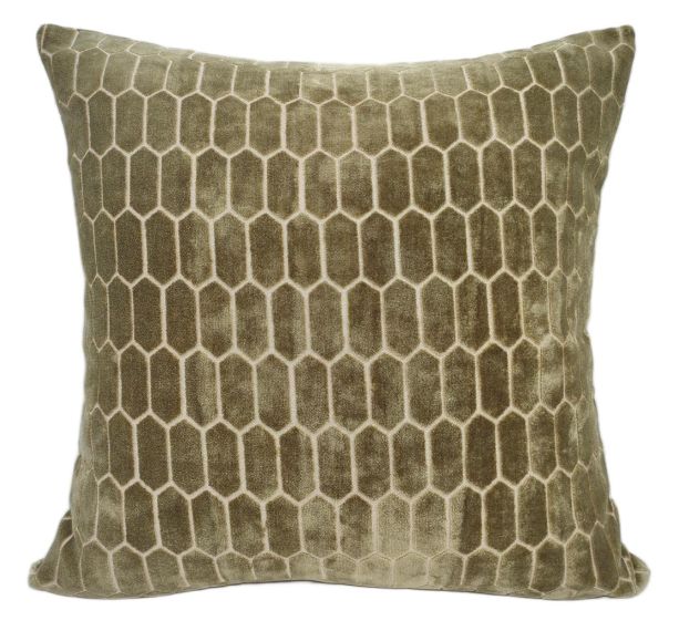 Cut Velvet Honeycombe Olive by Malini | Style Our Home