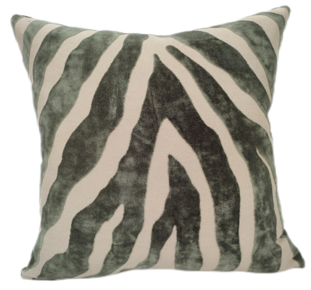 Zebra Cut Velvet Paul Moneypenny Sage by Malini | Style Our Home