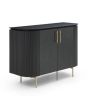 Lantine 2 Door Cabinet - Matte Black Oak by Tommy Franks | Style Our Home