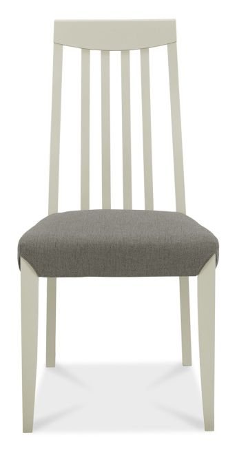 Bergen Grey Washed Oak 4-6 Seater Table & 4 Slat Back Chairs in Titanium Fabric by Bentley Designs | Style Our Home