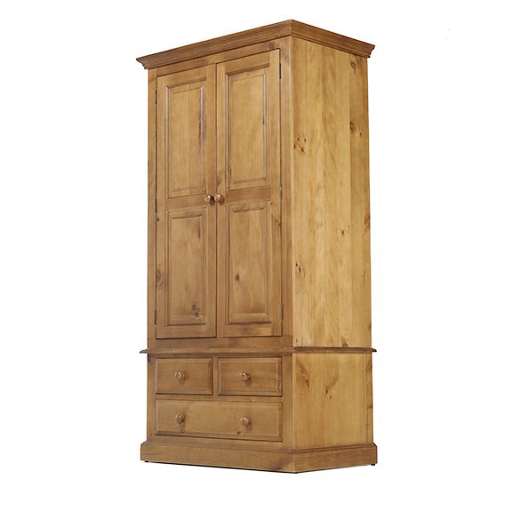 Henley PineDouble Wardrobe with Drawers by Heritance Furniture | Style Our Home