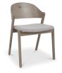 Vega Grey Oiled Oak Ply Back Chair - Grey Fabric (Pair) by Bentley Designs | Style Our Home