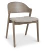 Vega Grey Oiled Oak Ply Back Chair - Grey Bonded Leather (Pair) by Bentley Designs | Style Our Home