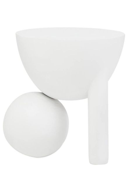 Walsara Whitewash Mango Wood Ball Detail Side Table by Prestige Designs | Style Our Home