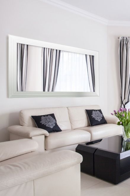 Thalia Bright White Large Layered Wall Mirror