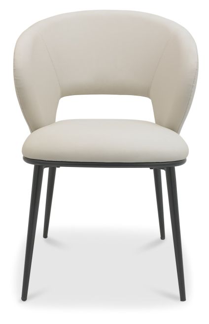Luca - Ivory Faux Leather Chair with Matt Black Legs (Pair) by Bentley Designs | Style Our Home