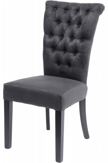 Jansen Dark Grey Buttonback Dining Chair - Style Our Home