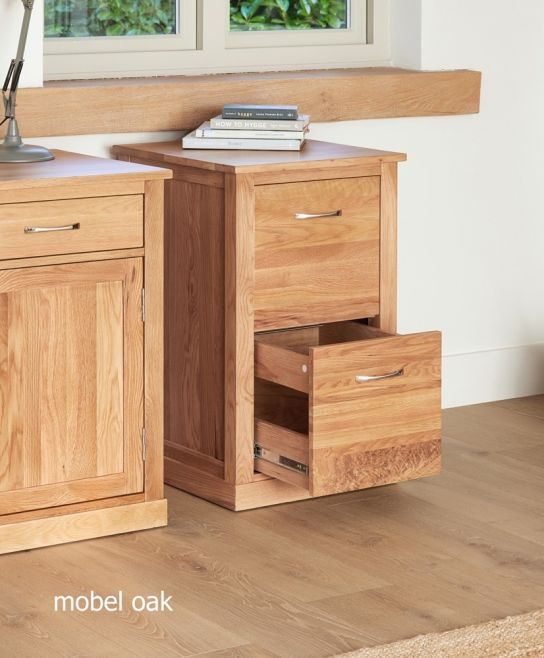 Baumhaus Mobel Oak Two Drawer Filing Cabinet - Style Our Home