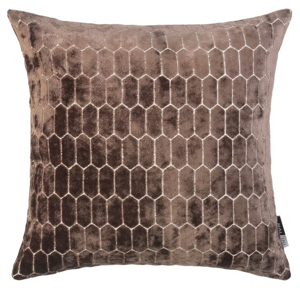 Cut Velvet Honeycombe Choc Albie by Malini | Style Our Home
