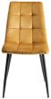 Dansk Scandi Oak 6-8 Seater Dining Table & 6 Mondrian Mustard Velvet Fabric Chairs with Sand Black Powder Coated Legs - Style Our Home