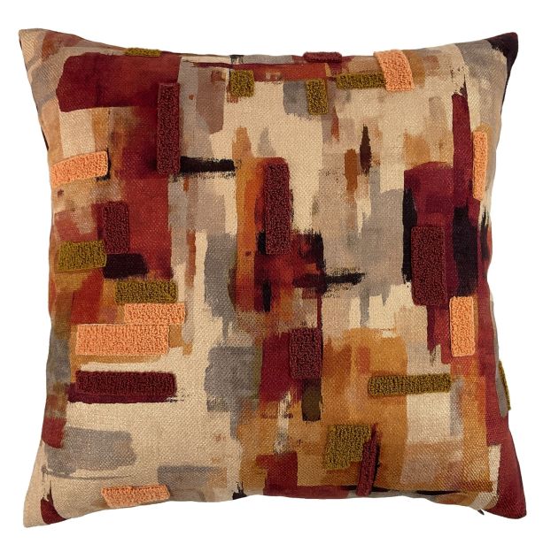 3D Printed And Raised Velvet Rust Cushion by Malini | Style Our Home