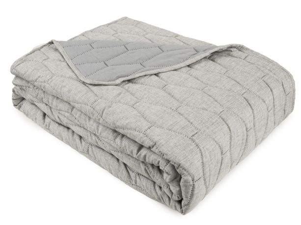 Melange Linen Look Quilt -Grey by Malini | Style Our Home