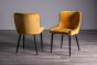 Upholstered Mustard Velvet Diamond Chair with Black Frame (Pair)