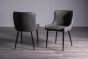 Upholstered Dark Grey Diamond Chair with Black Frame (Pair)