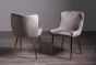 Upholstered Grey Velvet Diamond Chair with Gold Frame (Pair)