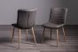 Eriksen - Dark Grey Faux Leather Chairs with Grey Rustic Oak Effect Legs (Pair) from Style Our Home