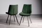 Fontana - Green Velvet Fabric Chairs with Grey Hand Brushing on Black Powder Coated Legs (Pair) from Style Our Home